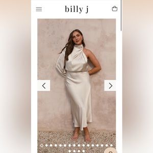 Billy J Boutique - Esther One Shoulder Long Sleeve Dress - Champagne- Size 8